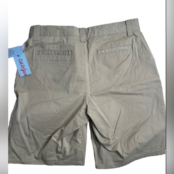 Cat & Jack Girl's Size 18 Chino Flat Front Beige Shorts Adjustable Waist Uniform - Picture 2 of 11